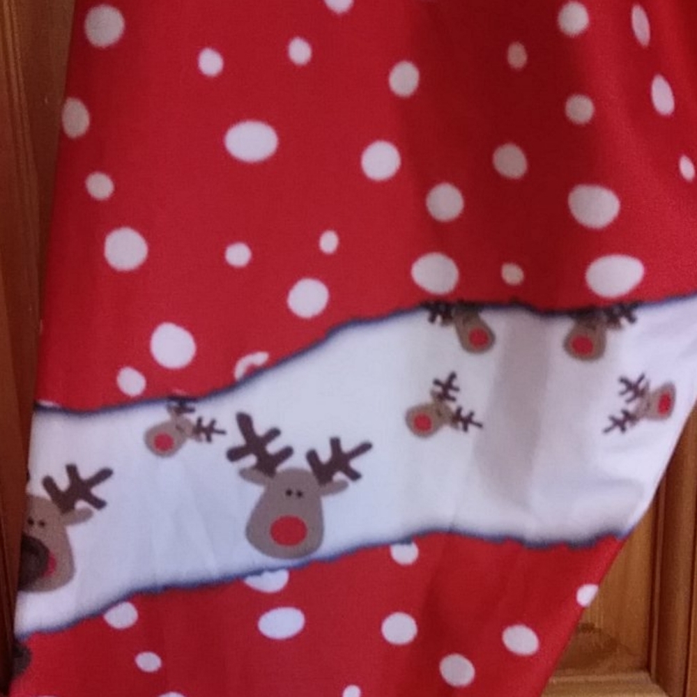 Christmas Polka Dot Reindeer Holiday Legging Pants XL Red White - Picture 8 of 12